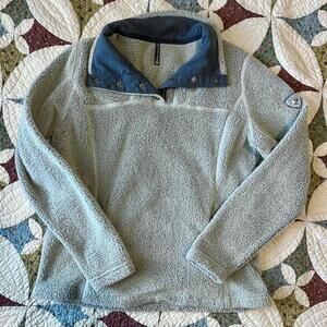 Kuhl women’s Avalon fleece quarter button gray Sherpa pullover